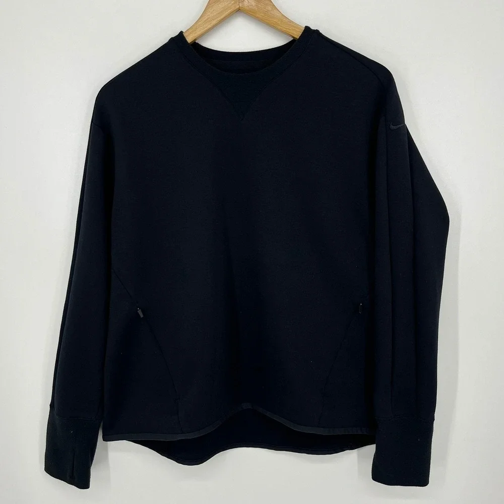 Nike Tech Pack Dri-FIT Black Crewneck Sweatshirt AJ5661-010 Womens Large